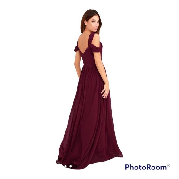 Lulus Make Me Move Burgundy Maxi Dress: Size SMALL - Picture 2 of 11